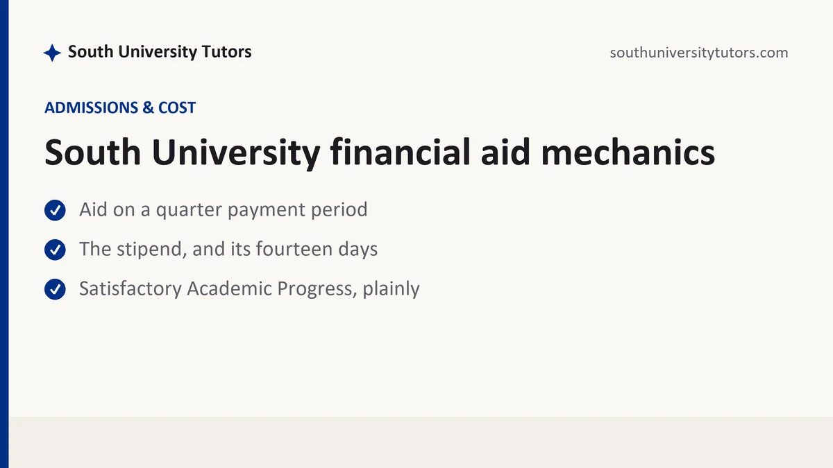South University financial aid mechanics, a South University student guide, from South University Tutors